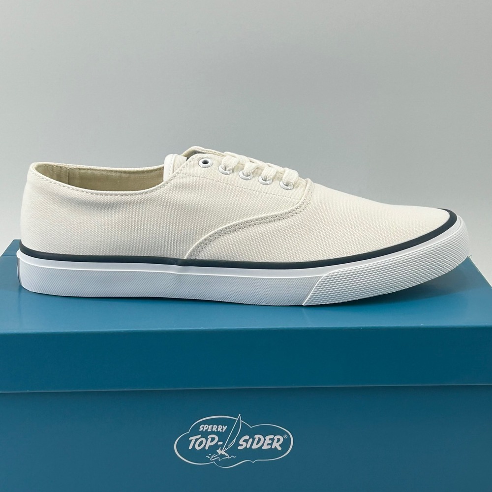 Sperry Classic CVO_MM-100 Men 8.5 White Canvas Sneakers Boat Shoe NEW